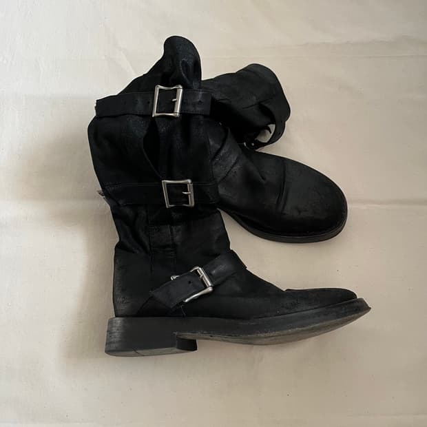 suede buckle boots