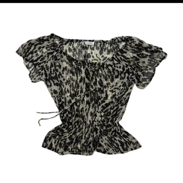 캘빈클라인 레오파드 쉬폰 블라우스 (W)