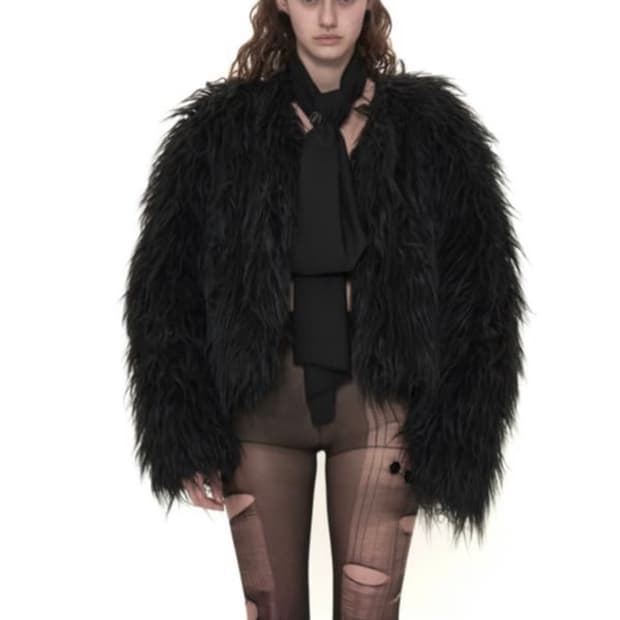 604서비스 FUR JACKET WITH ARMY PATCH 퍼자켓