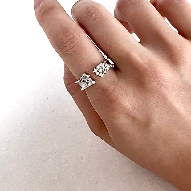 언발란스 큐빅 반지