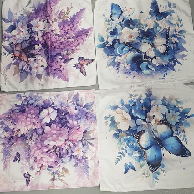 나비꽃쿠션커버 4개세트