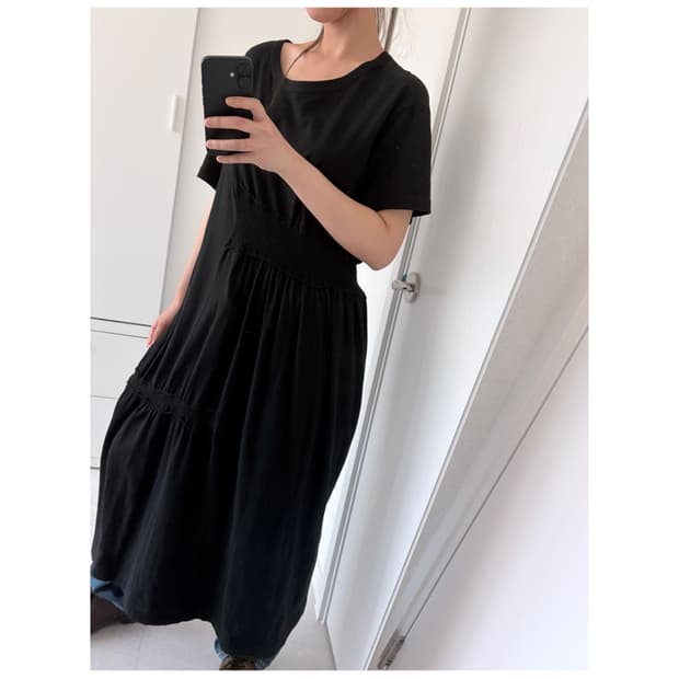 Y's 요지 야마모토 블랙 셔링 원피스