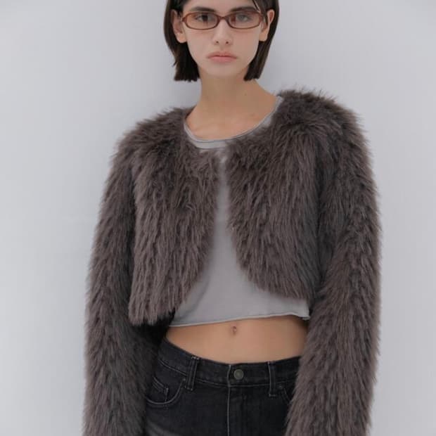 Hetherment 퍼자켓 볼레로 무스탕