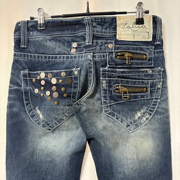 y2k 로리타진스(Lolita Jeans) 스터드 지퍼 부츠컷 (25)