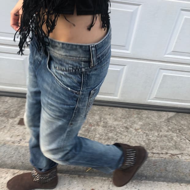 diesel washed denim pants