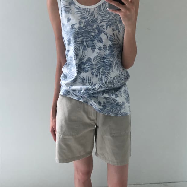 일본빈티지 Navy 슬리브리스