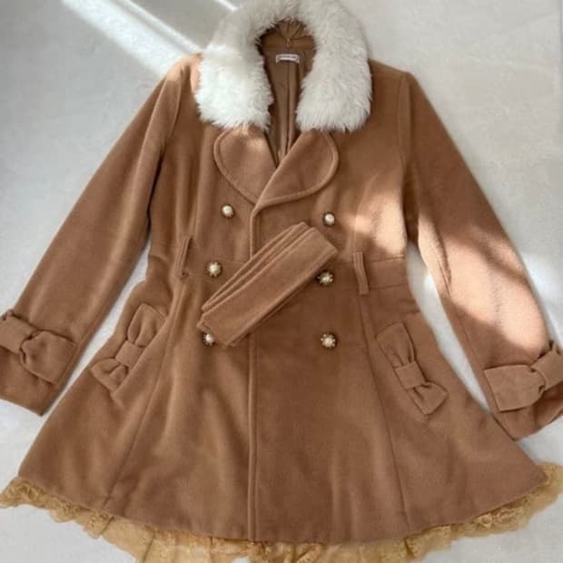 라떼갸루 리본코트 리즈리사 큐롯 니트 아가일 왕리본 히메갸루