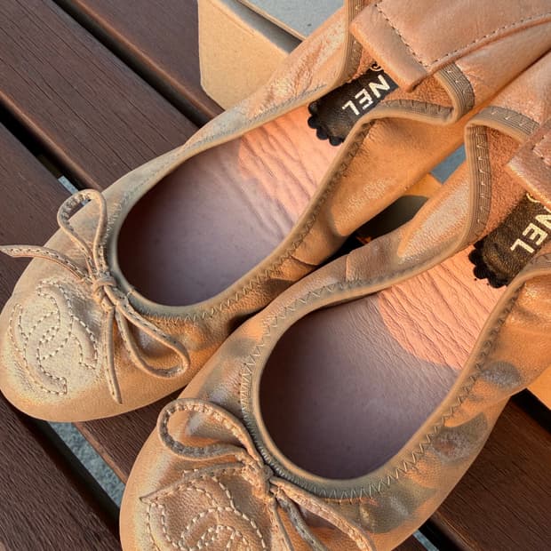 샤넬 cc로고 밴딩 플랫슈즈