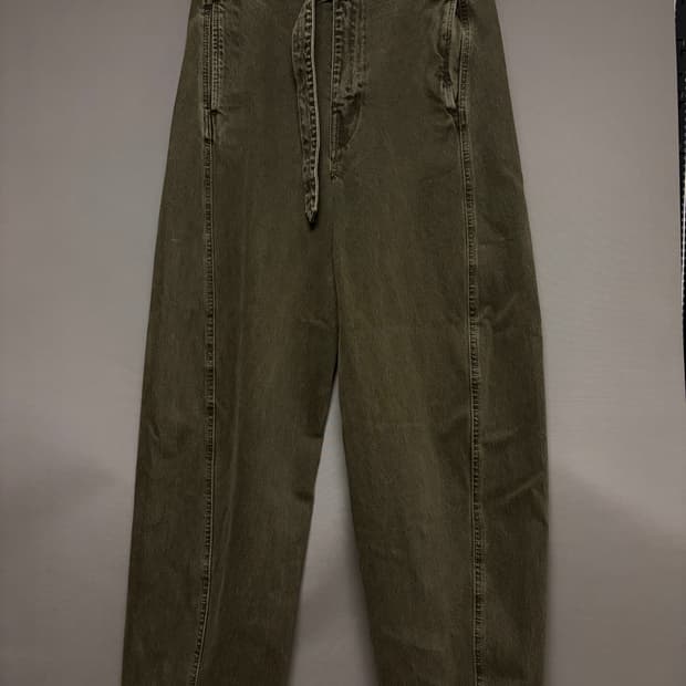 [M] 25FW 르메르 트위스티드 벨티드 데님 moss green