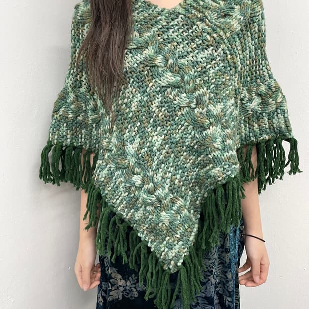 페어리 핸드메이드 울 블렌드 케이프