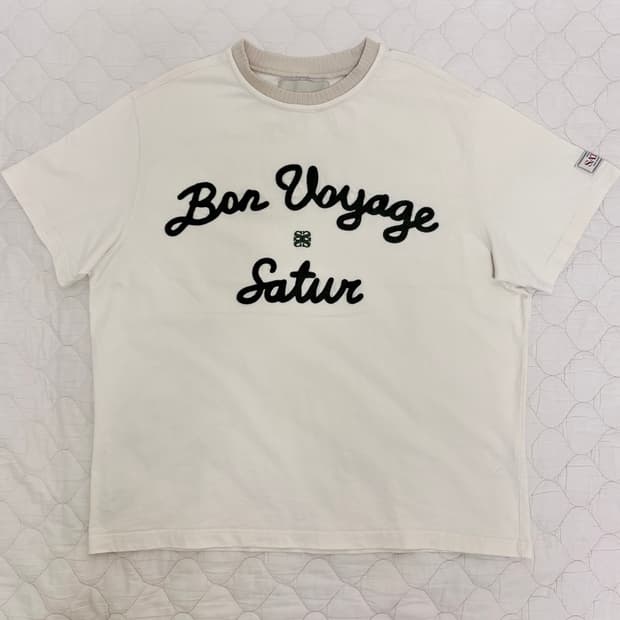 새터 보야지 자수 반팔 티셔츠 파인그린 XL