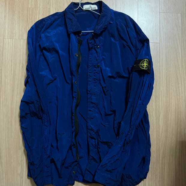 [XL] 스톤아일랜드 나일론 오버셔츠 블루