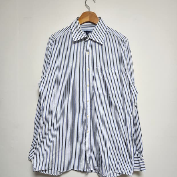 타미힐피거Tommy 블루 스트라이프 셔츠 L - S117