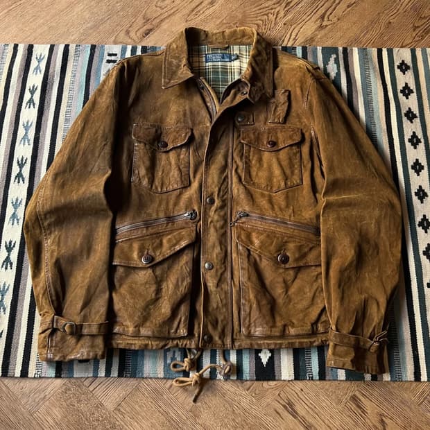 [L]폴로 랄프로렌 오일 페이드 스웨이드 헌팅 자켓