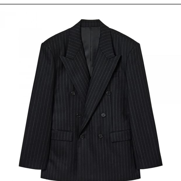 세비지 스트라이프 DB 자켓 블랙 & 금장자켓