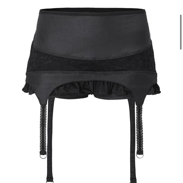 (새상품) 쓰리타임즈 가터 스커트 블랙 s