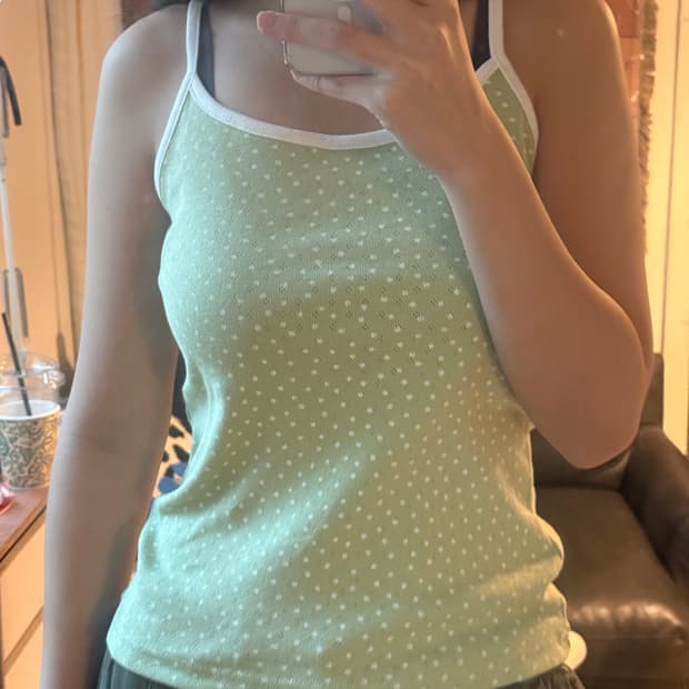 도트 민소매 나시