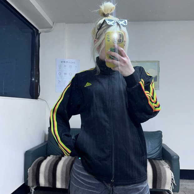 투티/0086 아디다스 블랙 삼선 유니크 트랙탑 져지 집업