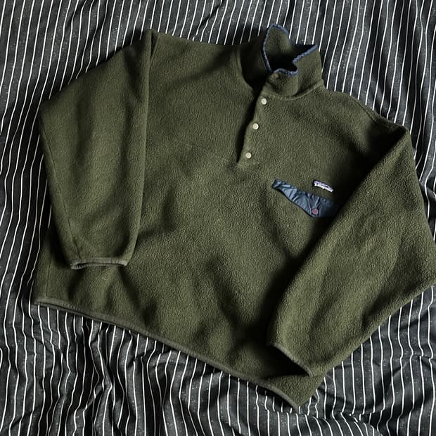 90s USA 파타고니아 신칠라 후리스 L 딥그린