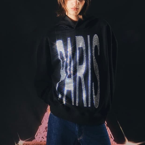 2000archives 2000아카이브 롱 파리 후드티 블랙