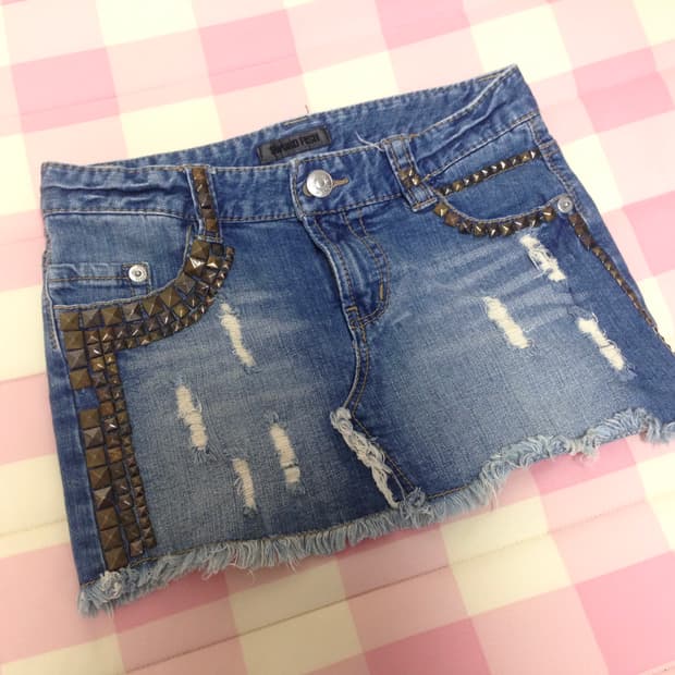 빈티지 Y2K 스터드 스커트