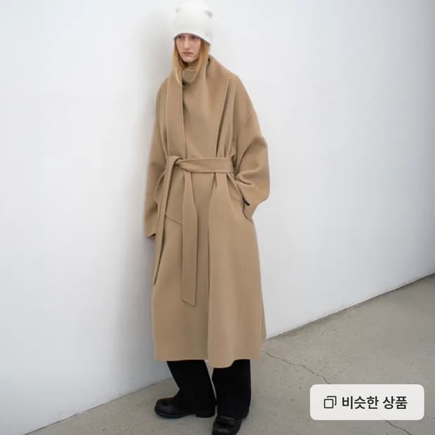 아틀리에나인 DRAPE SCARF WOOL HANDMADE COAT S