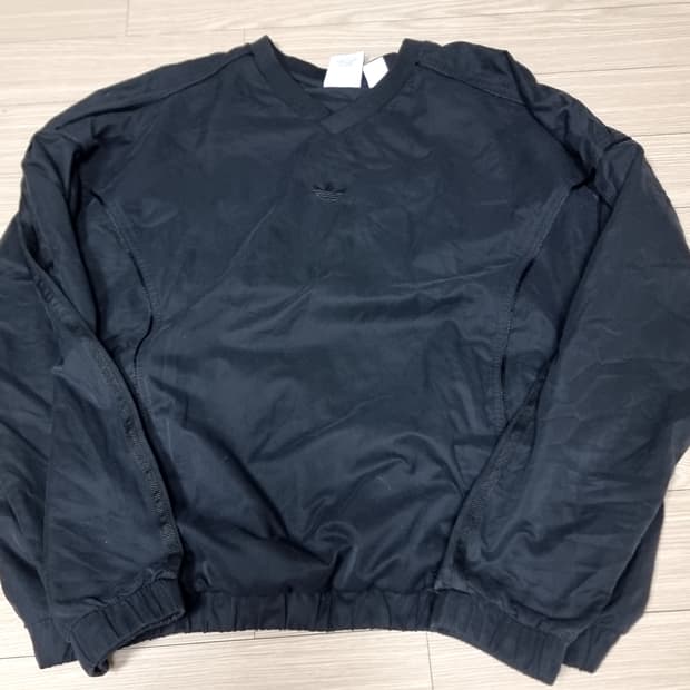 아디다스 블랙 풀오버 웜업(100-105)