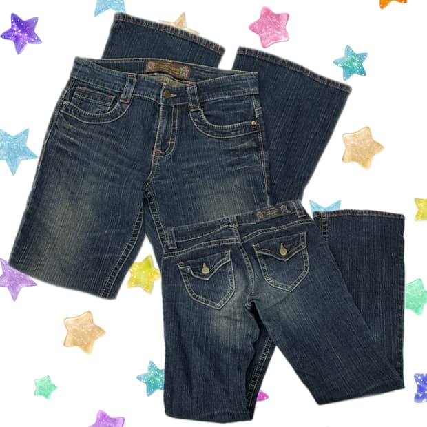 로우라이즈 워싱 빈티지 부츠컷 스티치 포인트 데님 팬츠 y2k 