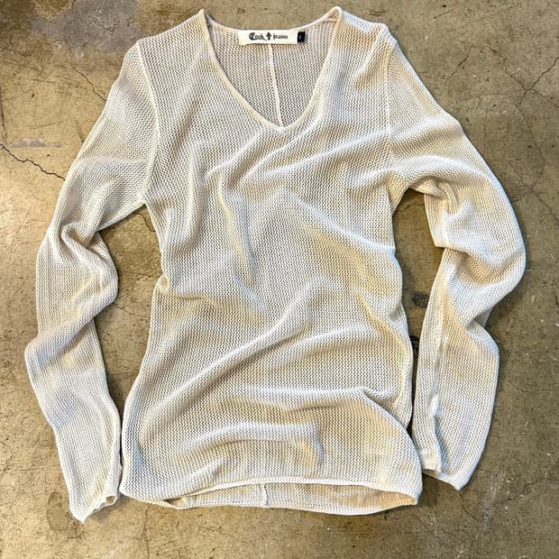 Cook jeans natural ivory net top