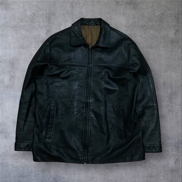 빈티지 블랙 양가죽 자켓