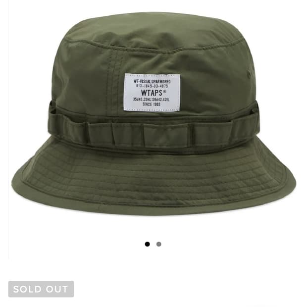 L) WTAPS 더블탭스 립스탑 나일론 버킷햇 올리브 판매.