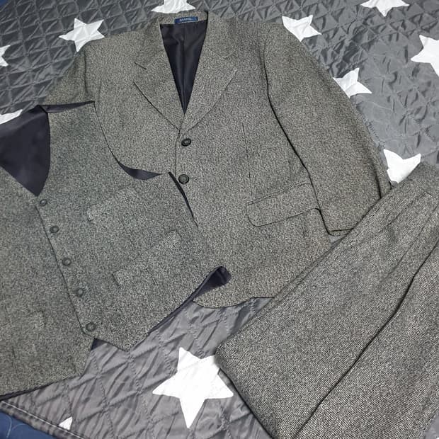 덴폴 빈티지 클래식 울 수트셋업+베스트 그레이 (M)