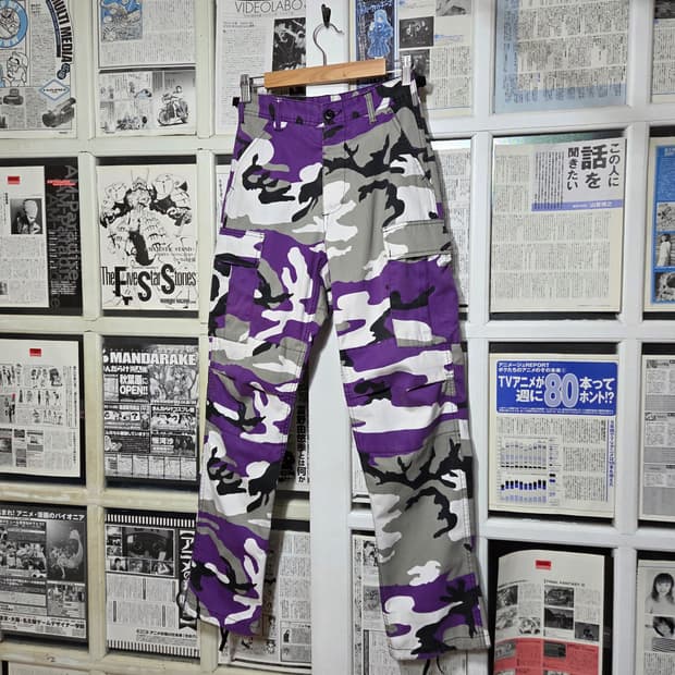 로스코 퍼플 카모 패턴 카고 팬츠