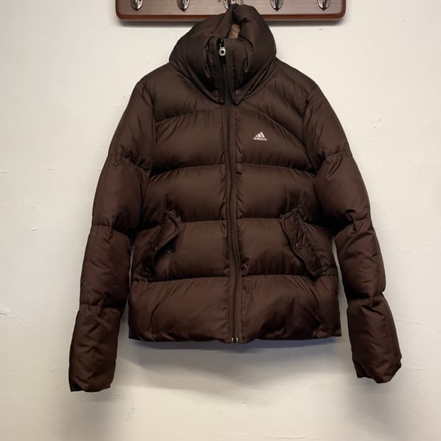 아디다스 (우먼) 브라운 덕 다운  숏 패딩  