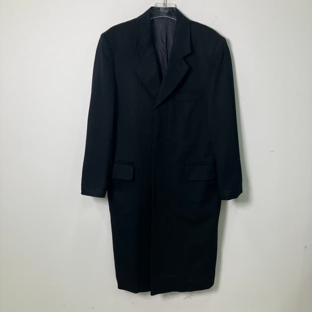 피에르 발망 블랙 캐시미어 히든 싱글 코트 