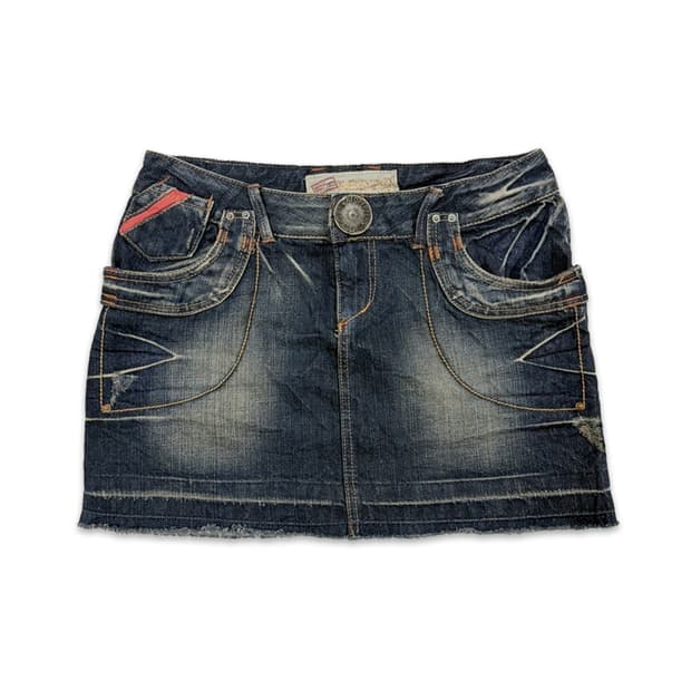 빈티지 Red pepper 갸루 데님 미니 스커트