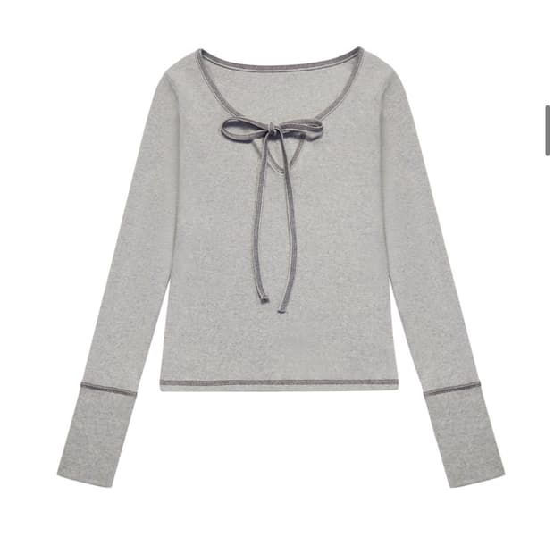 미레코 STITCH RIBBON T GREY