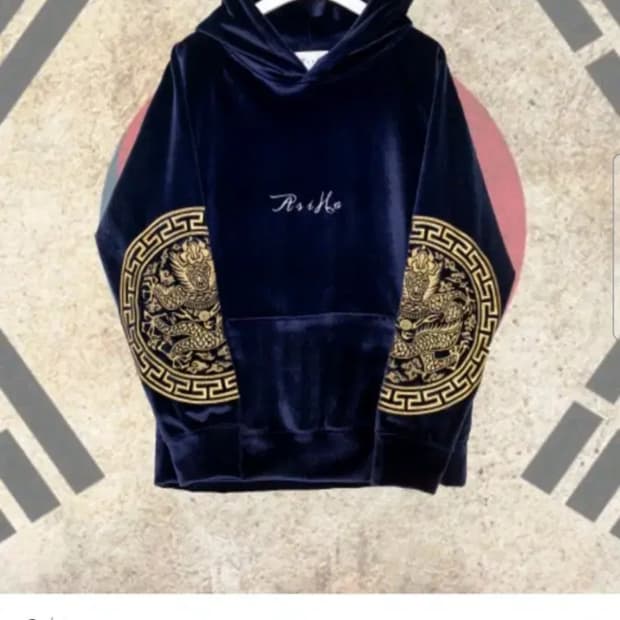 아시하 asiha 남녀공용 곤룡포 후드티 네이비