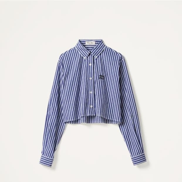미우미우 스트라이프 크롭 셔츠 ㅡ정품ㅡ