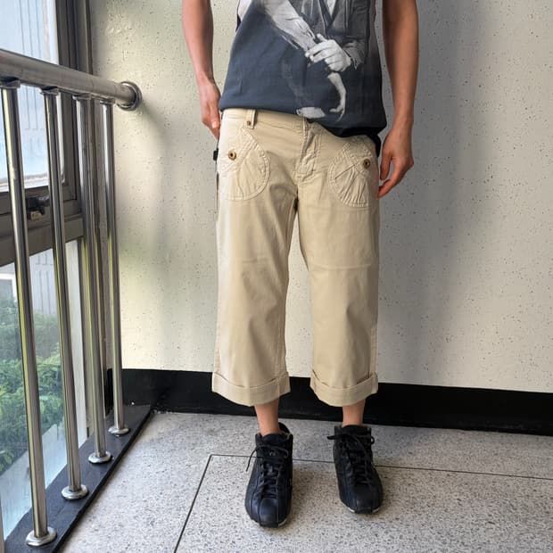 00s D&G utility cropped pants dead stock
