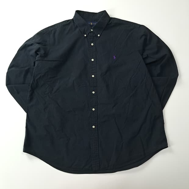 CK443 2XL 폴로 90s 퍼플포니 블랙 셔츠 남방