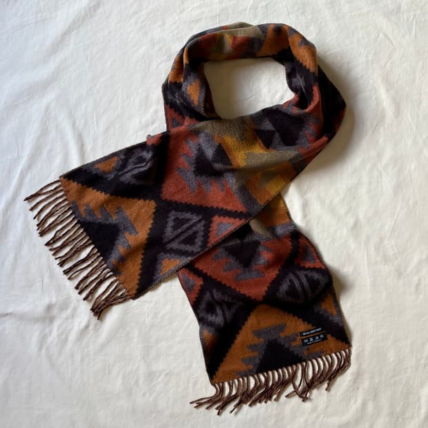 독일 나바호 패턴 양면 울 아크릴 머플러