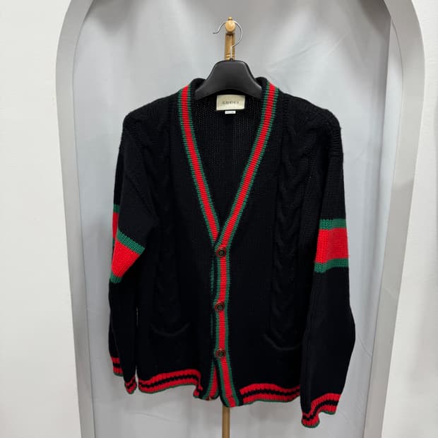 구찌 웹 케이블 가디건 L 