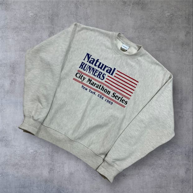 아웃스탠딩 빅로고 그레이 맨투맨