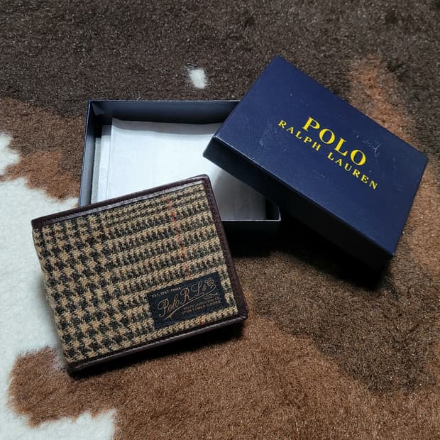 (새상품)폴로 랄프로렌 남성용 타탄 가죽 지갑