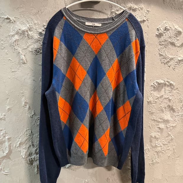 시스템 SYSTEM 아가일 울 니트 멀티컬러 105