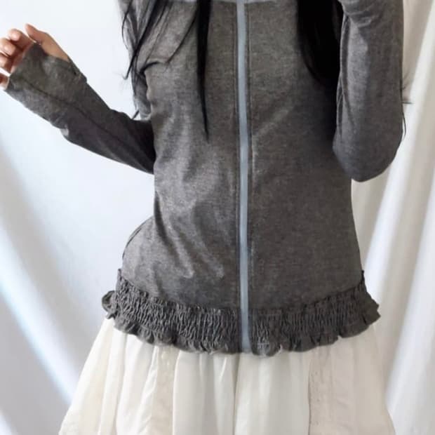 빈티지 페미닌 핸드워머 집업