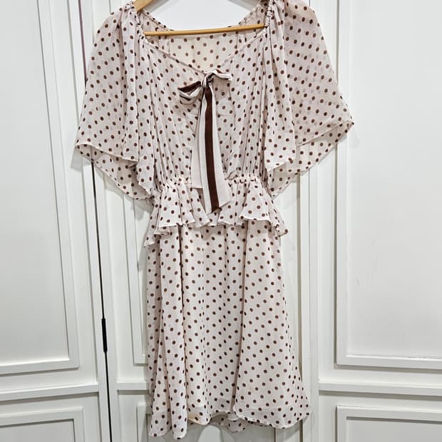 스나이델(snidel) 도트 리본 쉬폰 원피스