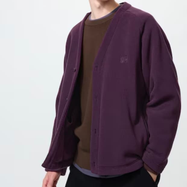 새상품[XL]유니클로 x 니들스 플리스 오버사이즈 가디건 퍼플