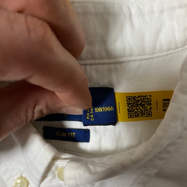 급처, 폴로 최신형QR택 옥스포드 화이트 셔츠